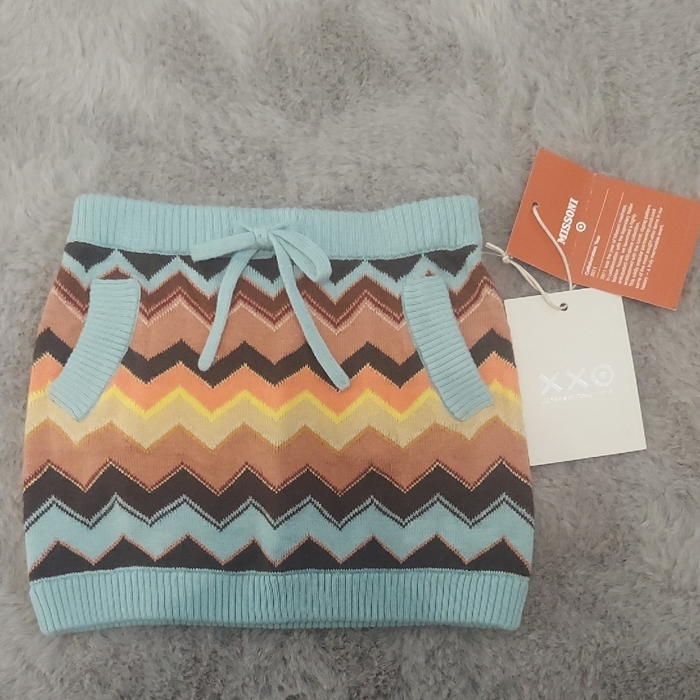 Missoni Blue and Brown Mini Skirt